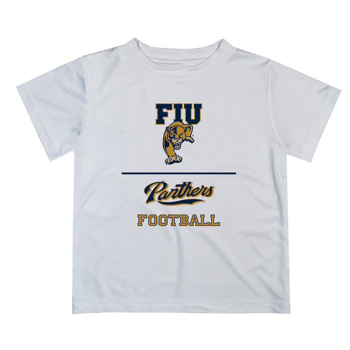 Florida International Panthers Vive La Fete Football V1 White Short Sleeve Tee Shirt