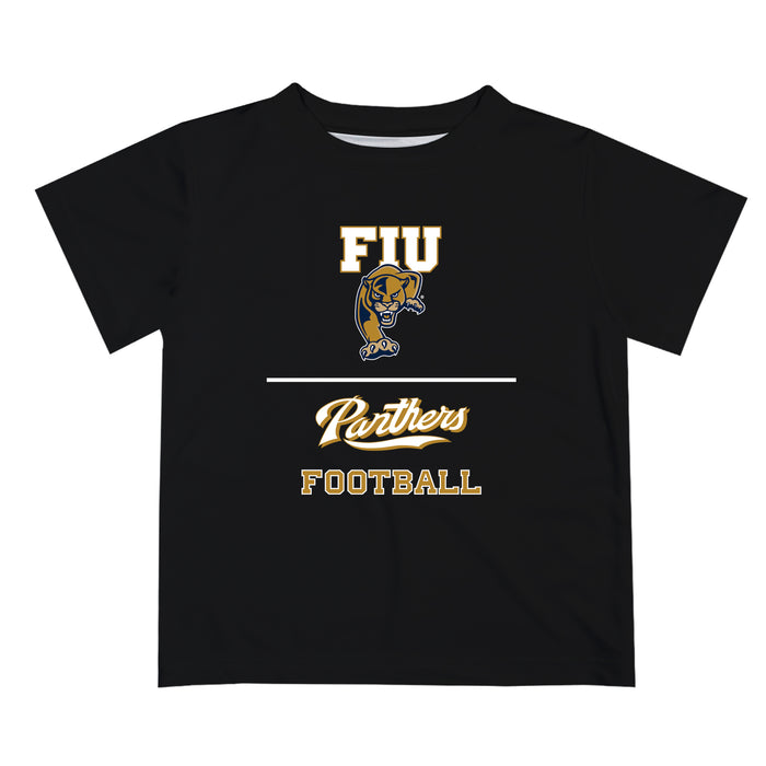 Florida International Panthers Vive La Fete Football V1 Black Short Sleeve Tee Shirt