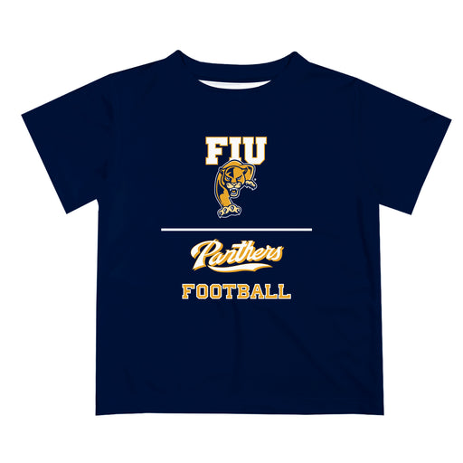 Florida International Panthers Vive La Fete Football V1 Blue Short Sleeve Tee Shirt