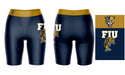 FIU Panthers Vive La Fete Game Day Logo on Thigh and Waistband Blue and Gold Women Bike Short 9 Inseam - Vive La Fête - Online Apparel Store