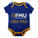 Florida Memorial University Lions Vive La Fete Infant Game Day Blue Short Sleeve Onesie New Fan Logo and Mascot Bodysuit