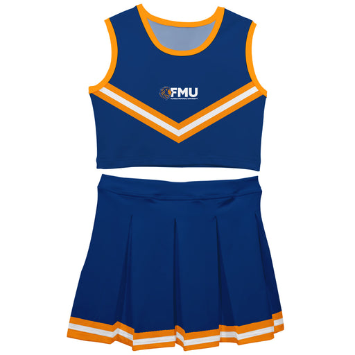 Florida Memorial University FMU Lions Vive La Fete Game Day Blue Sleeveless Chearleader Set