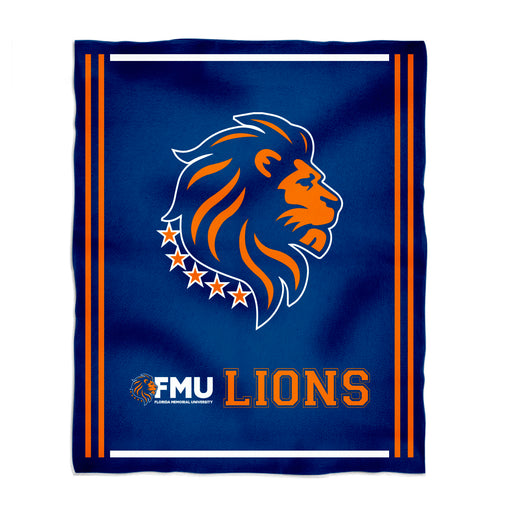 Florida Memorial University FMU Lions Vive La Fete Kids Game Day Blue Plush Soft Minky Blanket 36 x 48 Mascot