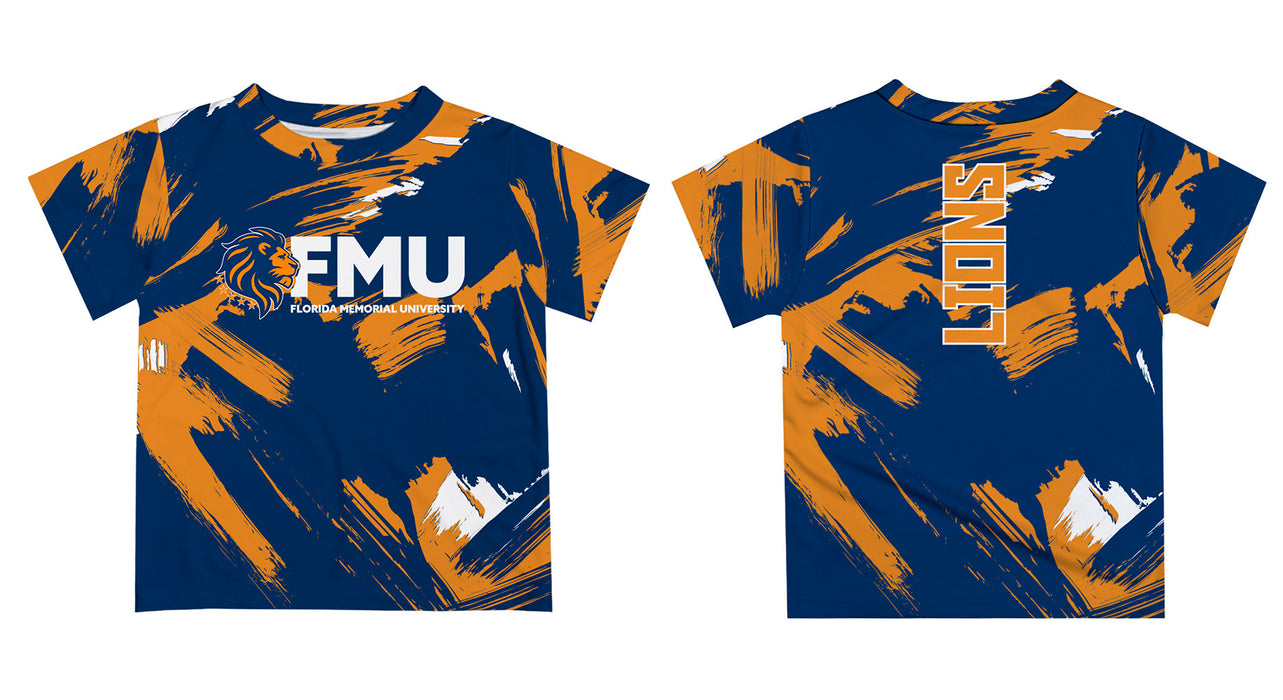 Florida Memorial University FMU Lions Vive La Fete Boys Game Day Blue Short Sleeve Tee Paint Brush - Vive La Fête - Online Apparel Store