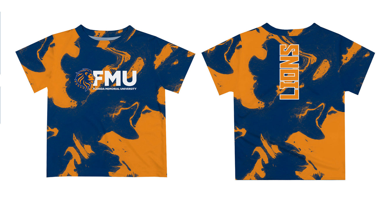 Florida Memorial University FMU Lions Vive La Fete Marble Boys Game Day Blue Short Sleeve Tee - Vive La Fête - Online Apparel Store