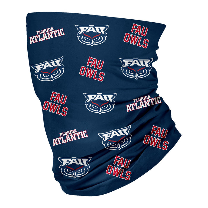 Florida Atlantic Owls Neck Gaiter Navy All Over Logo - Vive La Fête - Online Apparel Store