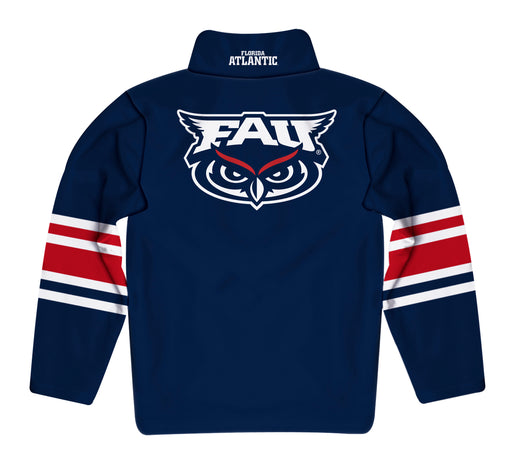 Florida Atlantic Owls Vive La Fete Game Day Blue Quarter Zip Pullover Stripes on Sleeves - Vive La Fête - Online Apparel Store