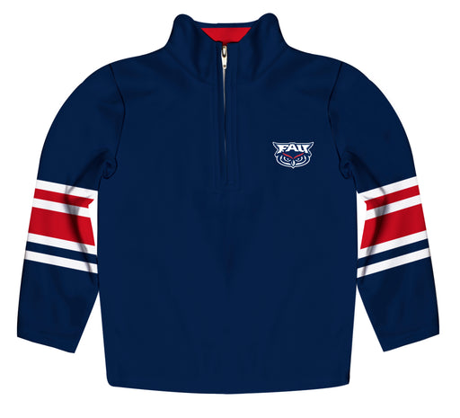 Florida Atlantic Owls Vive La Fete Game Day Blue Quarter Zip Pullover Stripes on Sleeves - Vive La Fête - Online Apparel Store