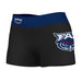 FAU Owls Vive La Fete Game Day Logo on Thigh and Waistband Black and Blue Women Yoga Booty Workout Shorts 3.75 Inseam"