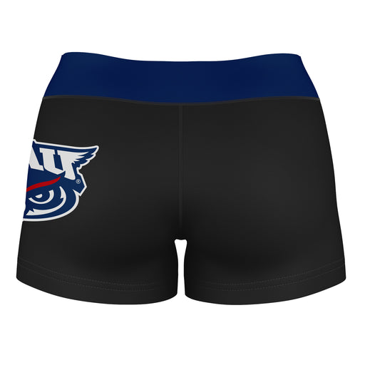 FAU Owls Vive La Fete Game Day Logo on Thigh and Waistband Black and Blue Women Yoga Booty Workout Shorts 3.75 Inseam" - Vive La Fête - Online Apparel Store