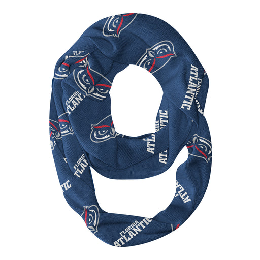 Florida Atlantic Owls Vive La Fete Repeat Logo Game Day Collegiate Women Light Weight Ultra Soft Infinity Scarf