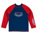 Florida Atlantic Owls Vive La Fete Logo Blue Red Long Sleeve Raglan Rashguard