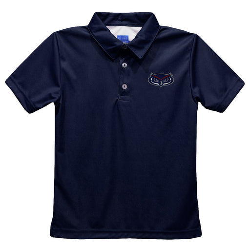 Florida Atlantic Owls Embroidered Navy Short Sleeve Polo Box Shirt