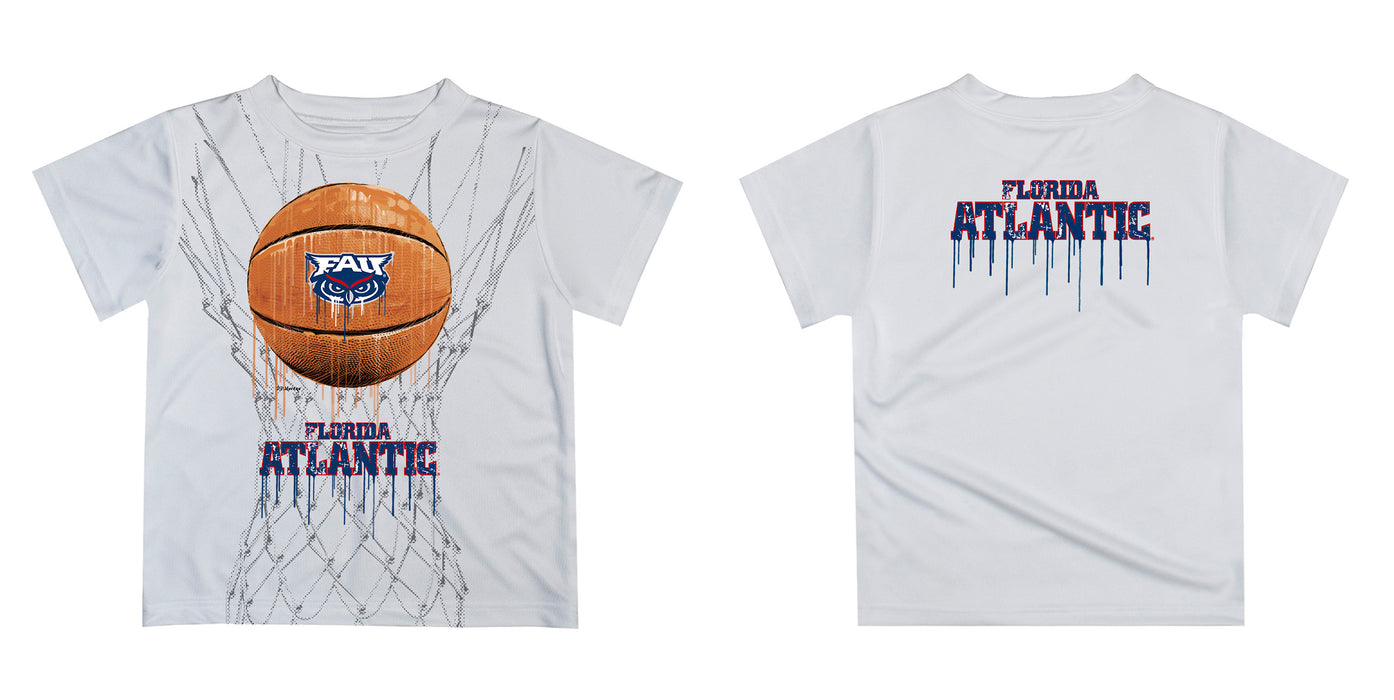 Florida Atlantic Owls Original Dripping Basketball Red T-Shirt by Vive La Fete - Vive La Fête - Online Apparel Store