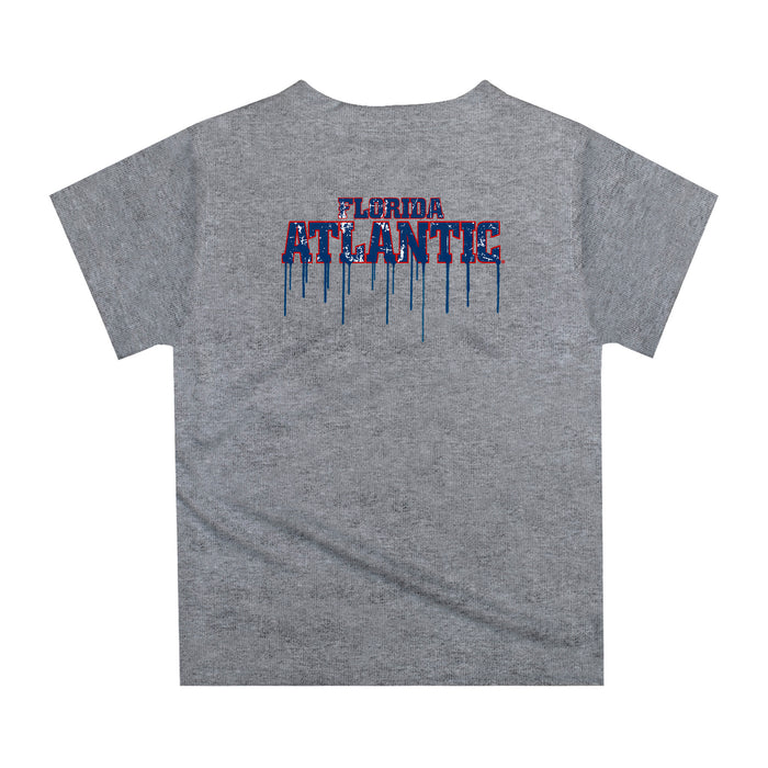 Florida Atlantic Owls Original Dripping Basketball Red T-Shirt by Vive La Fete - Vive La Fête - Online Apparel Store