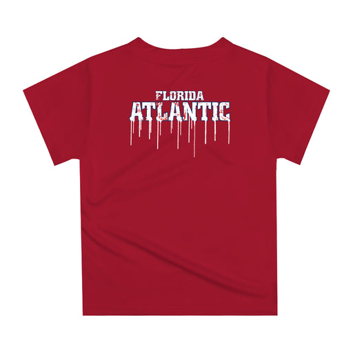 Florida Atlantic Owls Original Dripping Basketball Red T-Shirt by Vive La Fete - Vive La Fête - Online Apparel Store