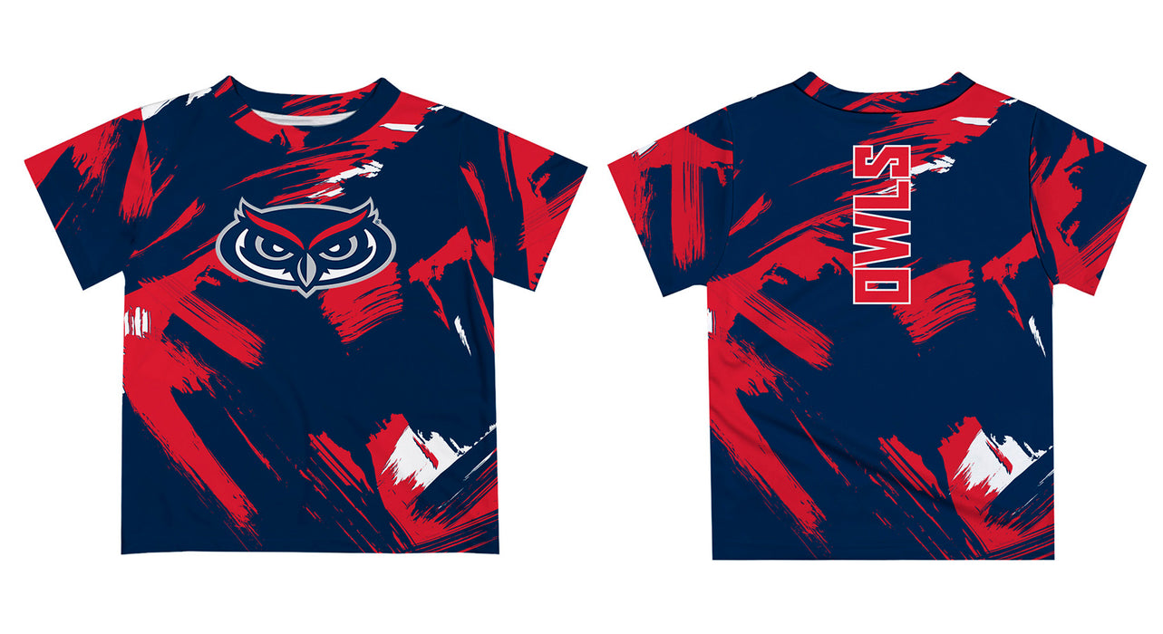 Florida Atlantic Owls Vive La Fete Boys Game Day Blue Short Sleeve Tee Paint Brush - Vive La Fête - Online Apparel Store