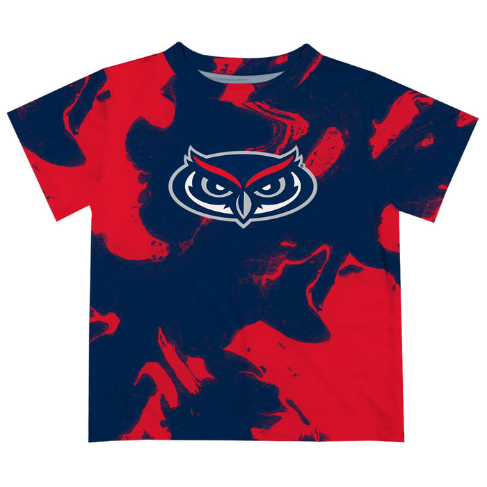 Florida Atlantic Owls Vive La Fete Marble Boys Game Day Blue Short Sleeve Tee