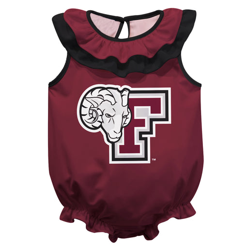 Fordham Rams Maroon Sleeveless Ruffle Onesie Logo Bodysuit by Vive La Fete