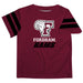 Fordham Rams Vive La Fete Boys Game Day Maroon Short Sleeve Tee with Stripes on Sleeves - Vive La Fête - Online Apparel Store