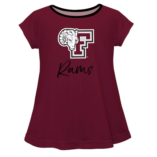 Fordham Rams Vive La Fete Girls Game Day Short Sleeve Maroon Top With School Logo and Name - Vive La Fête - Online Apparel Store