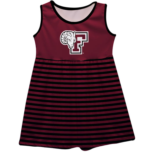 Fordham Rams Vive La Fete Girls Game Day Sleeveless Tank Dress Solid Maroon Logo Stripes on Skirt - Vive La Fête - Online Apparel Store
