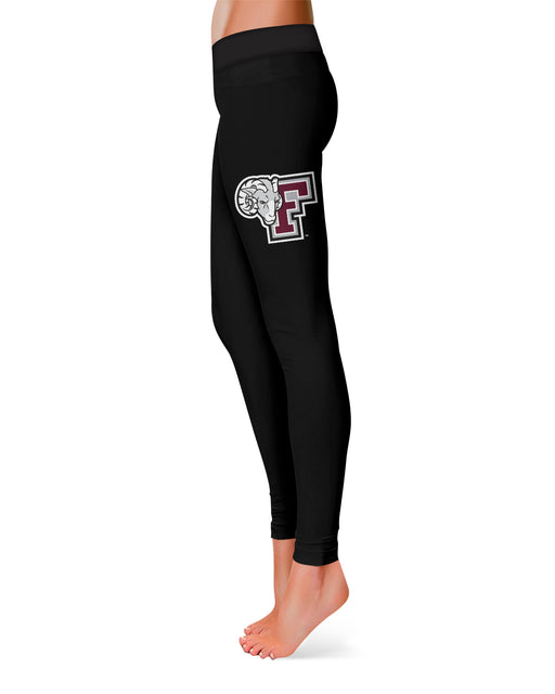 Fordham Rams Vive La Fete Game Day Collegiate Large Logo on Thigh Women Black Yoga Leggings 2.5 Waist Tights" - Vive La Fête - Online Apparel Store