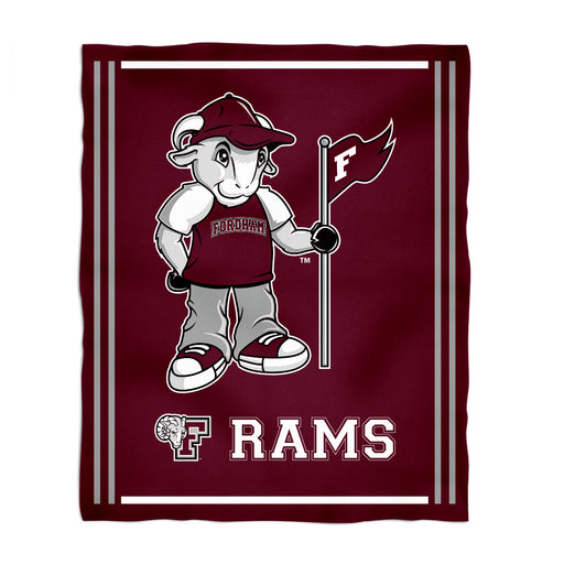 Fordham Rams Vive La Fete Kids Game Day Maroon Plush Soft Minky Blanket 36 x 48 Mascot