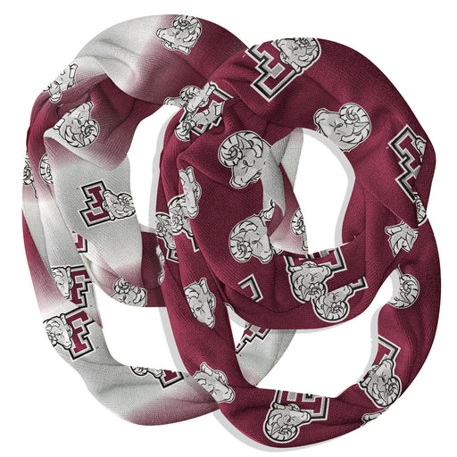 Fordham Rams Vive La Fete All Over Logo Game Day Collegiate Women Set of 2 Light Weight Ultra Soft Infinity Scarfs