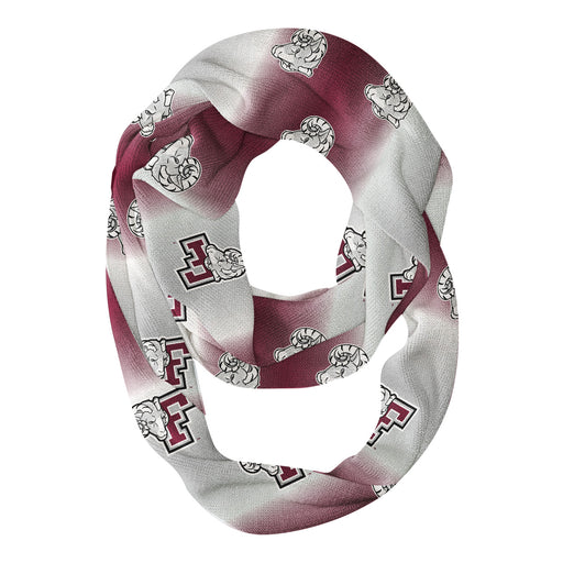Fordham Rams Vive La Fete All Over Logo Game Day Collegiate Women Ultra Soft Knit Infinity Scarf