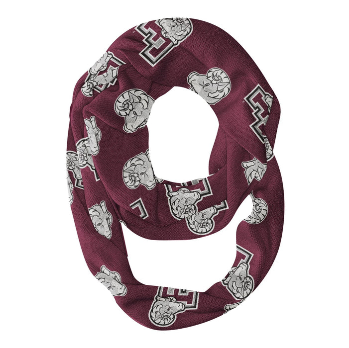 Fordham Rams Vive La Fete Repeat Logo Game Day Collegiate Women Light Weight Ultra Soft Infinity Scarf