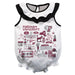 Fordham Rams  White Hand Sketched Vive La Fete Impressions Artwork Sleeveless Ruffle Onesie Bodysuit