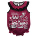 Fordham Rams  Maroon Hand Sketched Vive La Fete Impressions Artwork Sleeveless Ruffle Onesie Bodysuit