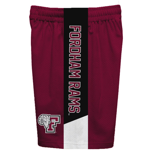 Fordham Rams Vive La Fete Game Day Maroon Stripes Boys Solid Black Athletic Mesh Short - Vive La Fête - Online Apparel Store
