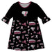 Fordham Rams 3/4 Sleeve Solid Black Repeat Print Hand Sketched Vive La Fete Impressions Artwork on Skirt