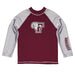 Fordham Rams Vive La Fete Logo Maroon White Long Sleeve Raglan Rashguard