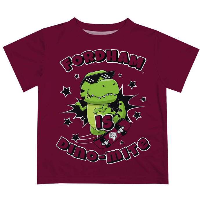 Fordham Rams Vive La Fete Dino-Mite Boys Game Day Maroon Short Sleeve Tee