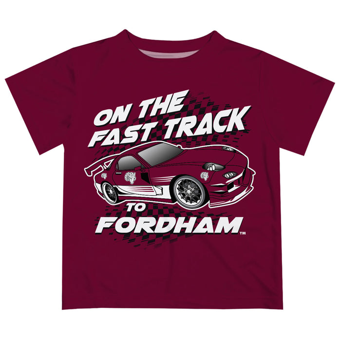 Fordham Rams Vive La Fete Fast Track Boys Game Day Maroon Short Sleeve Tee
