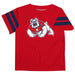 Fresno State Bulldogs Vive La Fete Boys Game Day Red Short Sleeve Tee with Stripes on Sleeves - Vive La Fête - Online Apparel Store