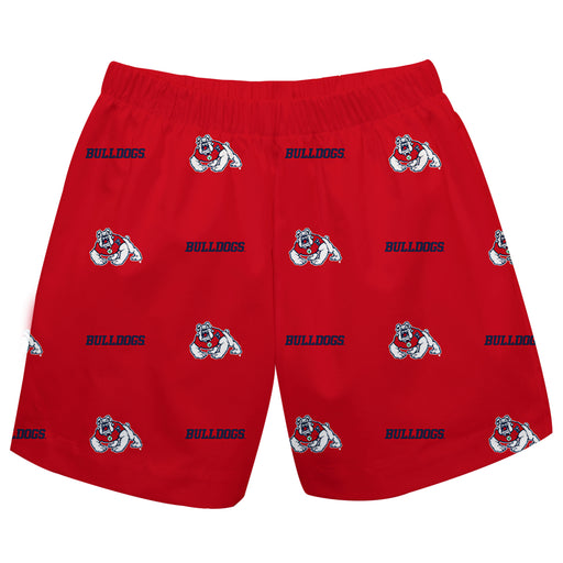 Fresno State Bulldogs Vive La Fete Boys Game Day All Over Logo Elastic Waist Classic Play Red Pull On Short - Vive La Fête - Online Apparel Store