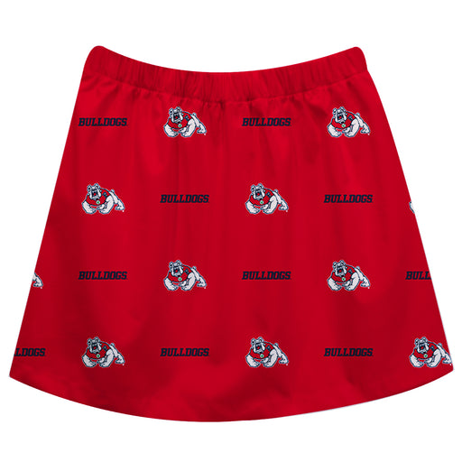 Fresno State Bulldogs Vive La Fete Girls Game Day All Over Logo Elastic Waist Classic Play Red Skirt - Vive La Fête - Online Apparel Store