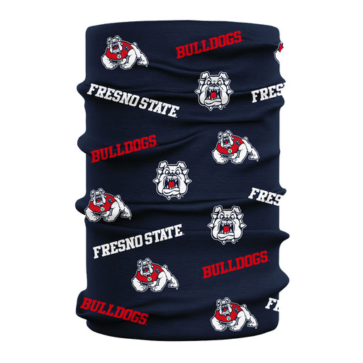 Fresno State Bulldog Vive La Fete All Over Logo Game Day Collegiate Face Cover Soft 4 Way Stretch Neck Gaiter - Vive La Fête - Online Apparel Store