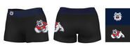 Fresno State Bulldogs Vive La Fete Logo on Thigh & Waistband Black & Navy Women Yoga Booty Workout Shorts 3.75 Inseam" - Vive La Fête - Online Apparel Store