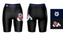 Fresno State Bulldogs Vive La Fete Game Day Logo on Thigh and Waistband Black and Navy Women Bike Short 9 Inseam" - Vive La Fête - Online Apparel Store