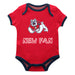 Fresno State Bulldogs Vive La Fete Infant Red Short Sleeve Onesie New Fan Logo and Mascot Bodysuit