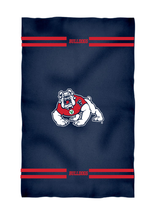Fresno State Bulldogs Vive La Fete Game Day Absorbent Premium Blue Beach Bath Towel 31 x 51 Logo and Stripes