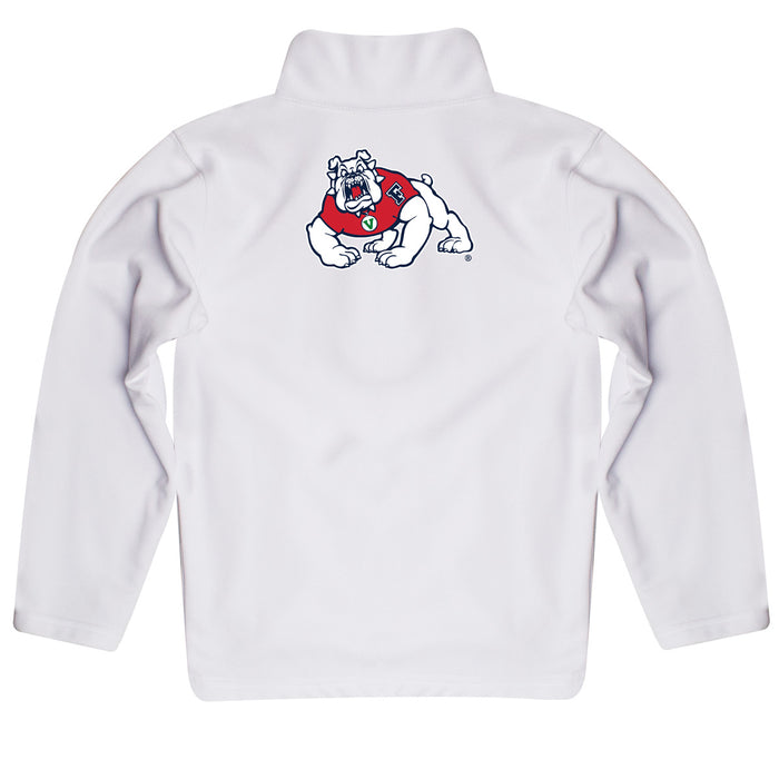 Fresno State Bulldogs Vive La Fete Game Day Solid White Quarter Zip Pullover Sleeves - Vive La Fête - Online Apparel Store