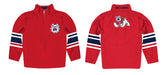 Fresno State Bulldogs Vive La Fete Game Day Red Quarter Zip Pullover Stripes on Sleeves - Vive La Fête - Online Apparel Store