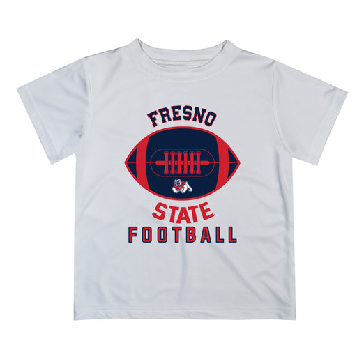 Fresno State Bulldogs Vive La Fete Football V2 White Short Sleeve Tee Shirt