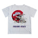 Fresno State Bulldogs Original Dripping Football Helmet White T-Shirt by Vive La Fete